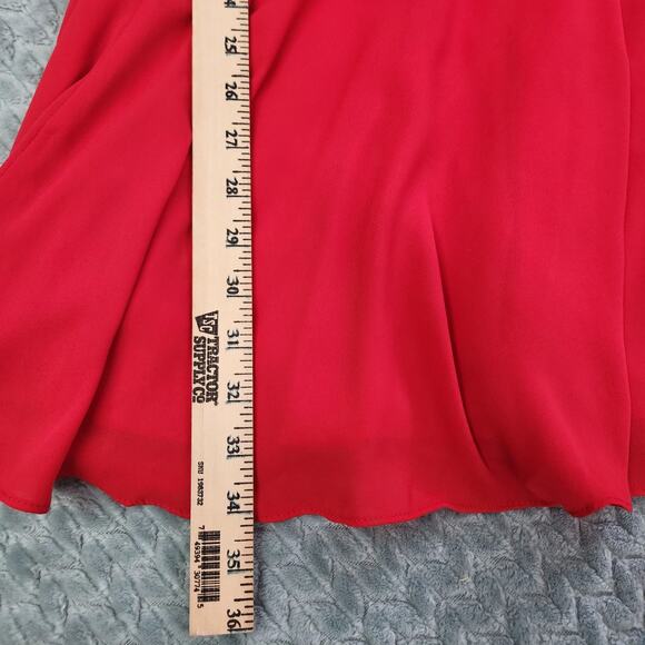 Express Sleeveless Cherry Red V-Back Skater Dress Size 6 - Picture 8 of 11